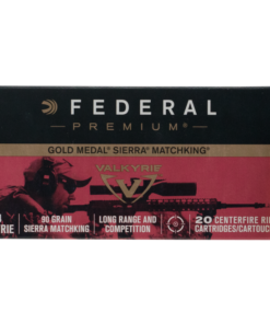 Federal Gold Medal Premium Rifle Ammo Brass .224 Valkyrie 20-Rounds 90 Grain Sierra MatchKing BTHP