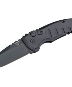 Hogue A01-Microswitch Automatic Knife - 2.75" Plain Drop Point Blade with Deep Carry Clip