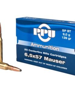 PPU PP30063 Metric Rifle 139 Grain 6.5x57mm Mauser 20 Rounds Soft Point Boat Tail