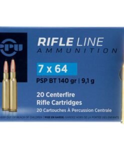 PPU Metric Rifle Ammunition Brass 7x64mm Brenneke 20-Rounds 140 grain Soft Point Boat Tail