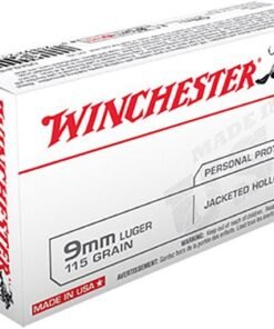 Winchester Ammunition 115 Grain Jacketed Hollow Point Brass 9mm 50Rds