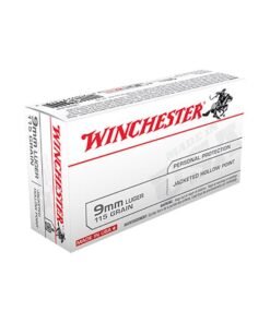 Winchester Ammunition 115 Grain Jacketed Hollow Point Brass 9mm 50Rds