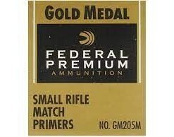 Federal Premium Gold Medal Small Rifle Match Primers #205M Box of 1000 (10 Trays of 100)