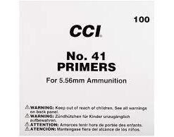CCI Small Rifle 5.56mm NATO-Spec Military Primers #41 Box of 1000 (10 Trays of 100)